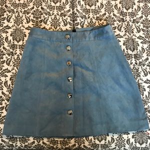 BLUE SUEDE SKIRT